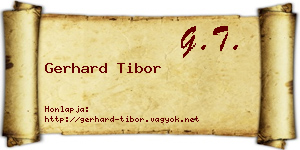 Gerhard Tibor névjegykártya